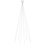 vidaXL Sapin de Noël sur mât de drapeau 108 LED Blanc chaud 180 cm
