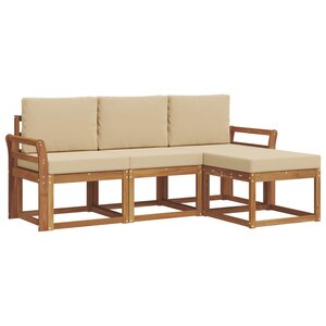 vidaXL Ensemble de canapés d'extérieur 4 Pièces Naturel et Beige