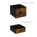 Caisson à roulettes industriel rangement dossiers 80 x 40 x 80 cm pratique et esthétique en métal noir 13_0017191
