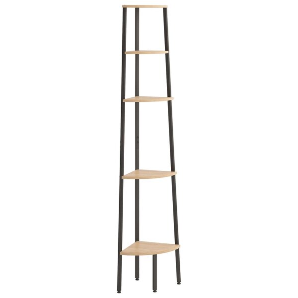 vidaXL Étagère d'angle 5 niveaux Marron clair et noir 45 5x31 5x180 cm