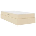 vidaXL Lit avec rangement et matelas Crème 90 x 200 cm Polyester