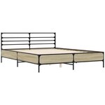 vidaXL Cadre de lit chêne sonoma 160x200 cm bois d'ingénierie et métal