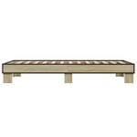 vidaXL Cadre de lit chêne sonoma 100x200 cm bois d'ingénierie et métal