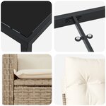 vidaXL Ensemble de salle à manger de jardin 9 pièces avec coussins en rattan poly beige