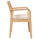vidaXL Chaises à manger coussins 2 Pièces naturel bois massif caoutchouc