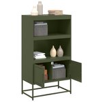 vidaXL Buffet haut vert olive 68 5x38 5x123 5 cm acier