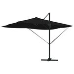 vidaXL Parasol Roma à Bras Déporté Noir et Noir 352 x 251 x 265 cm