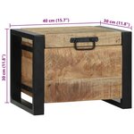 Coffres de rangement vidaXL 40x30x30cm en bois de manguier massif et métal