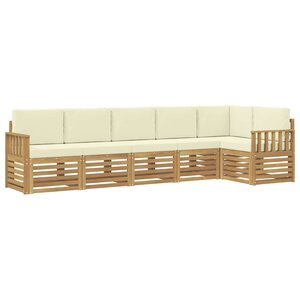 vidaXL Ensemble de canapés d'extérieur 6 Pièces Blanc et crème