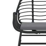 vidaXL Ensemble à manger de jardin coussins 7Pièces noir poly rotin verre