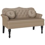 vidaXL Banc Chesterfield avec coussin Cappuccino 120 5 x 65 x 75 cm