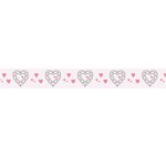 Washi tape rose avec cœur origami - 15 m x 1 cm