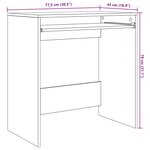 vidaXL Bureau d'écriture Vieux bois Bois d'ingénierie Standard Rangement