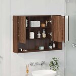 vidaXL Armoire Miroir Chêne brun 80 x 17 x 55 cm Bois d'ingénierie