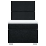 vidaXL Sommier à lattes de lit et matelas Noir 80x200 cm Tissu