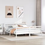 vidaXL Cadre de lit avec tête de lit sans matelas blanc 200x200 cm