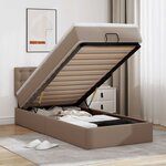 vidaXL Cadre de lit ottoman et matelas cappuccino 90x200 cm similicuir