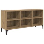 vidaXL Meuble TV Artisan Chêne Bois d'ingénierie  Métal Moyenne