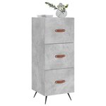vidaXL Buffet Gris béton 34 5x34x90 cm Bois d'ingénierie