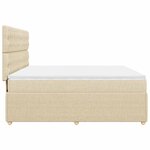 vidaXL Sommier à lattes de lit avec matelas Crème 180x200 cm Tissu