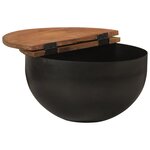 vidaXL Table basse noir 50x27 cm bois de récupération massif