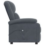 vidaXL Fauteuil inclinable électrique Gris foncé Velours