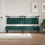 vidaXL Tête de lit suspendue Avec lumière LED Vert foncé Tissu