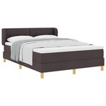 Lit avec sommier à ressorts et matelas vidaXL - Marron foncé  140x200 cm  Tissu