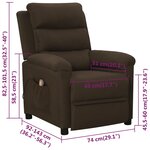vidaXL Fauteuil de massage Marron foncé Tissu