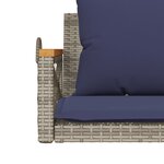 vidaXL Balancelle avec coussins gris 109x62x40 cm résine tressée