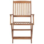 vidaXL Chaises pliantes 6 pièces avec coussins en bois d'acacia massif