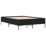 vidaXL Cadre de lit noir 120x200 cm bois d'ingénierie et métal