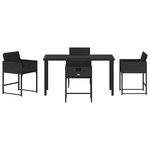 vidaXL Ensemble de salle à manger pour jardin 5 Pièces Noir polyrotin