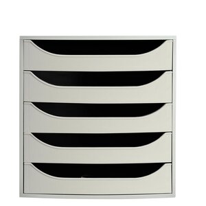 Module De Classement Ecobox+ Office 5 Tiroirs - Gris - Exacompta