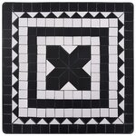 vidaXL Table de bistro mosaïque Noir et blanc 60 cm Céramique