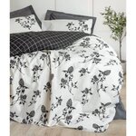 Parure de lit coton renforcé - housse de couette 220 x 240 + 2 taies d'oreiller 60 x 60 - Anthracite