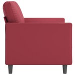 vidaXL Canapé à 2 places Rouge bordeaux 120 cm Similicuir