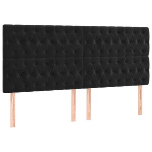 vidaXL Têtes de lit 4 Pièces Noir 90x7x78/88 cm Velours