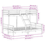 vidaXL Lit superposé sans matelas 90x200/140x200 cm bois massif