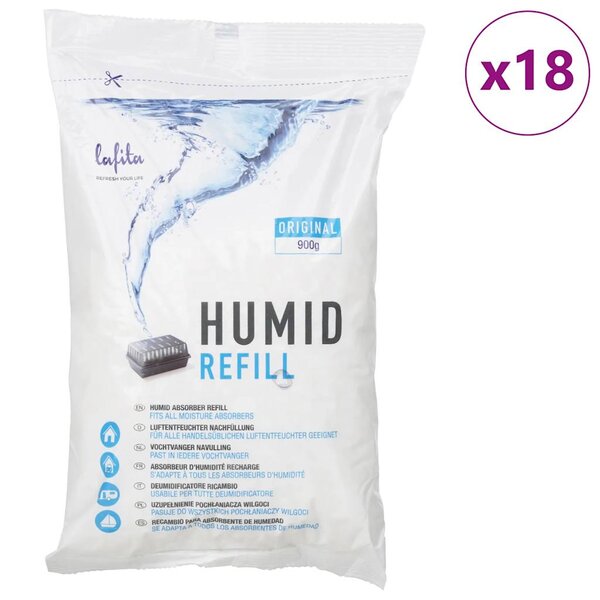 vidaXL Recharges pour absorbeur d'humidité 18 Pièces 900 g