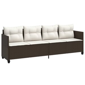 vidaXL Chaise longue avec coussins marron résine tressée
