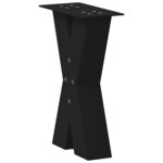 vidaXL Pieds de table basse en forme de X  2 pièces  noir  38 x (42-43) cm  acier