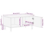 vidaXL Table basse gris clair 80x50x40 cm bois de manguier massif