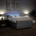 vidaXL Sommier à lattes de lit avec matelas Gris clair 140x200cm Tissu