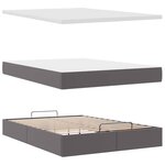 VidaXL Cadre de lit ottoman avec matelas gris 140x190 cm similicuir