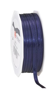 Satin double face 50-m-rouleau 6 mm bleu nuit