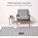 Tapis extérieur terrasse réversible - Tapis de jardin imperméable et résistant UV - Zoe - Gris - 120x180 cm - HOMESCAPES
