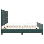 vidaXL Lit à ressorts avec tête de lit Vert foncé 200 x 200 cm Velours