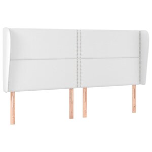 vidaXL Tête de lit avec oreilles Blanc 183x23x118/128 cm Similicuir
