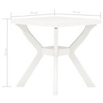 vidaXL Table de bistro Blanc 70x70x72 cm Plastique